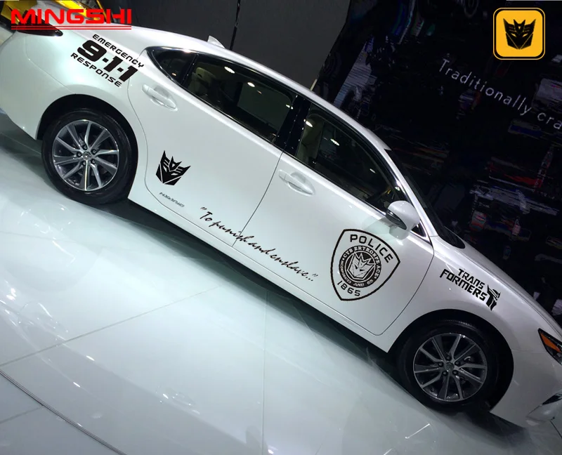 1 пара американских трансформеров автомобильные наклейки Autobots обертывания