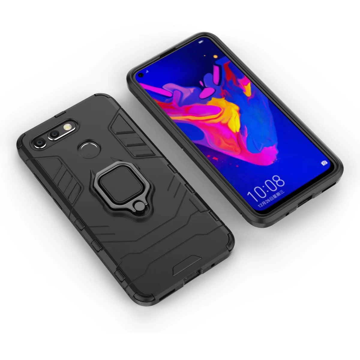 Ударопрочный чехол с подставкой для Huawei Honor V10 V20 Play 10 Lite жесткий защитный из ПК и