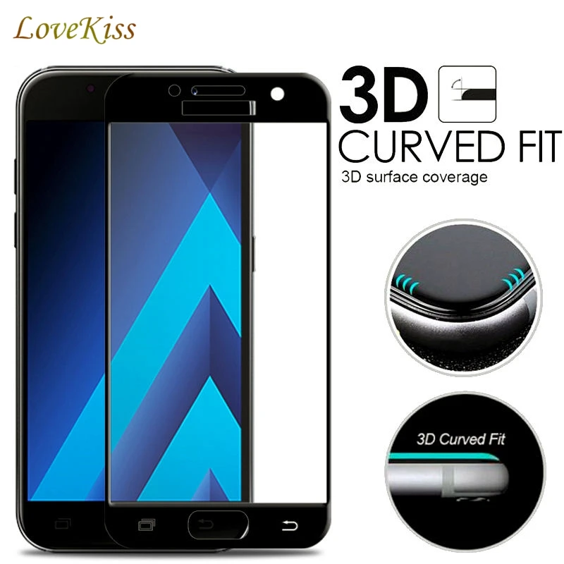 3D изогнутое полное покрытие закаленное стекло для Samsung Galaxy A5 2017 A3 A7 A320 A520 A720