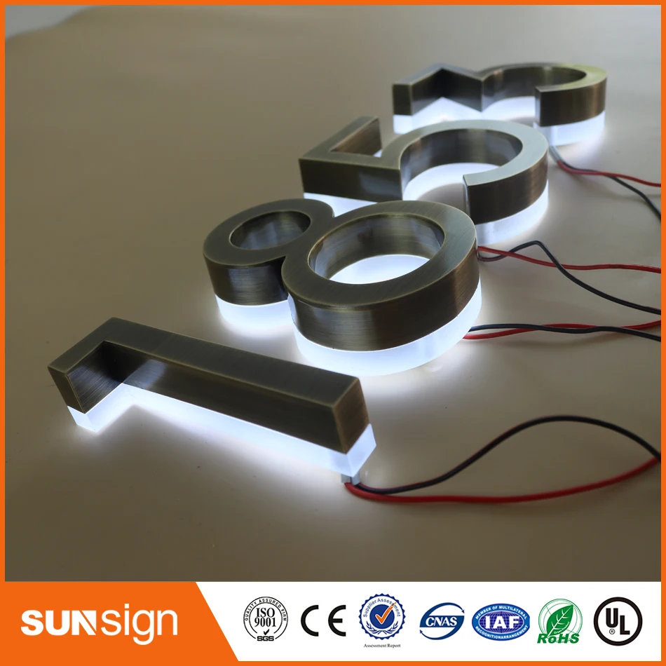 

3D Brushed Stainless steel LED illuminated Channel letters sign