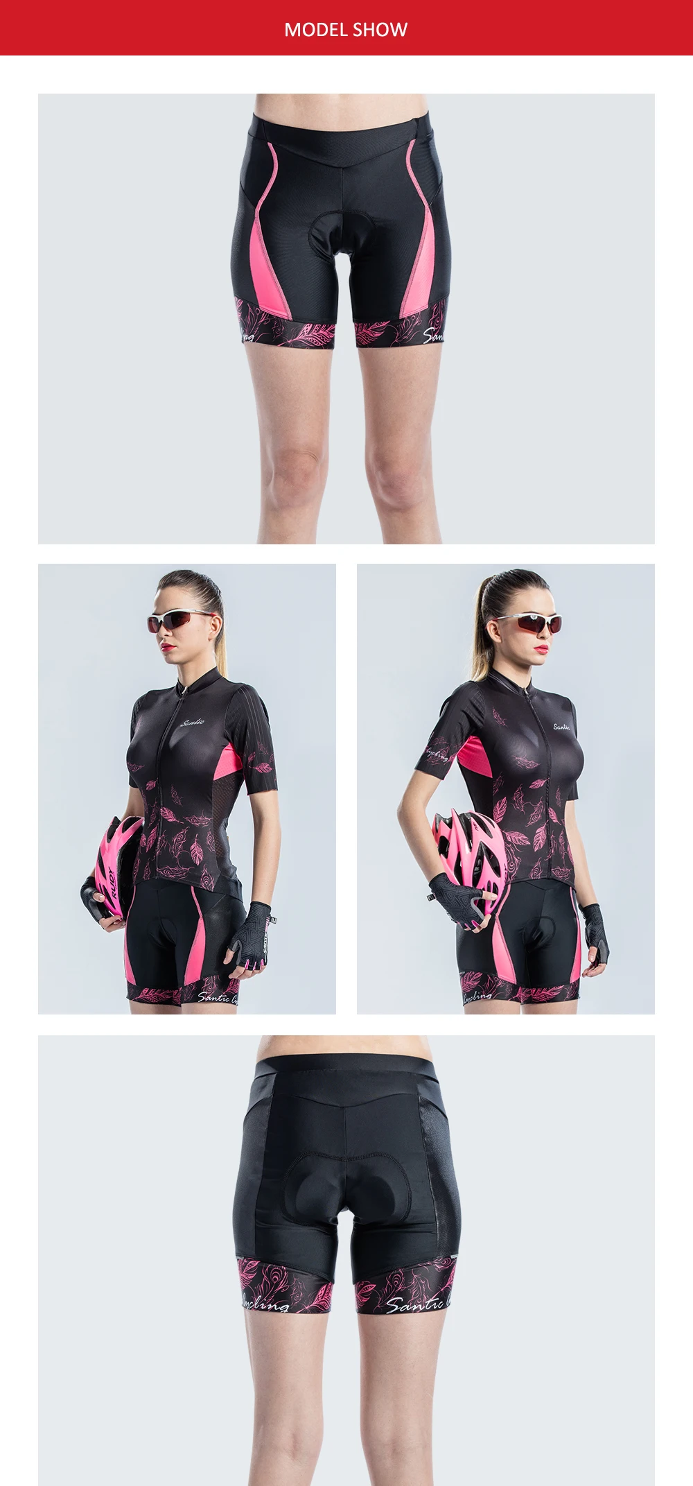 Santic женские велосипедные шорты с 1/4 подкладкой Coolmax 4D Pad противоударные импортные CARVICO тканевые противоударные Короткие штаны для верховой езды