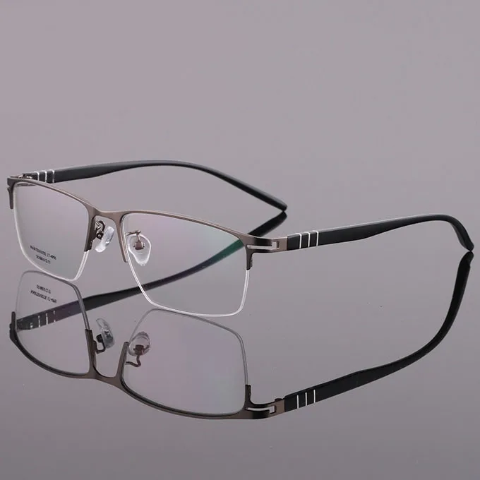 

EOOUOOE Design Men Metal Optical Glasses Semi-Rimless Frame Men's Prescription Gafas Myopia Male Glasses oculos de grau masculin