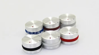 

4pcs aluminum knob Color circle potentiometer knob silver washer 25*15.5*6mm red triangle Volume knob switch Encoder amplifier