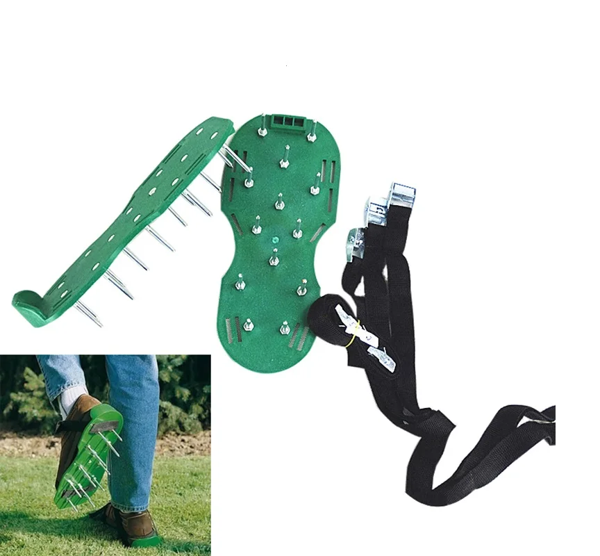 High Quality Green Lawn Aeration Sandals Garden tool & Metal Button Fun Creative and practical Garden Tools spikes Shoes ручка daily fun разные дизайны quad ruled green
