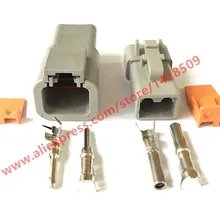 5 комплектов Deutsch DTP серый 2 Pin Мужской Женский Водонепроницаемый Электрический авто разъем DTP06-2S DTP04-2P