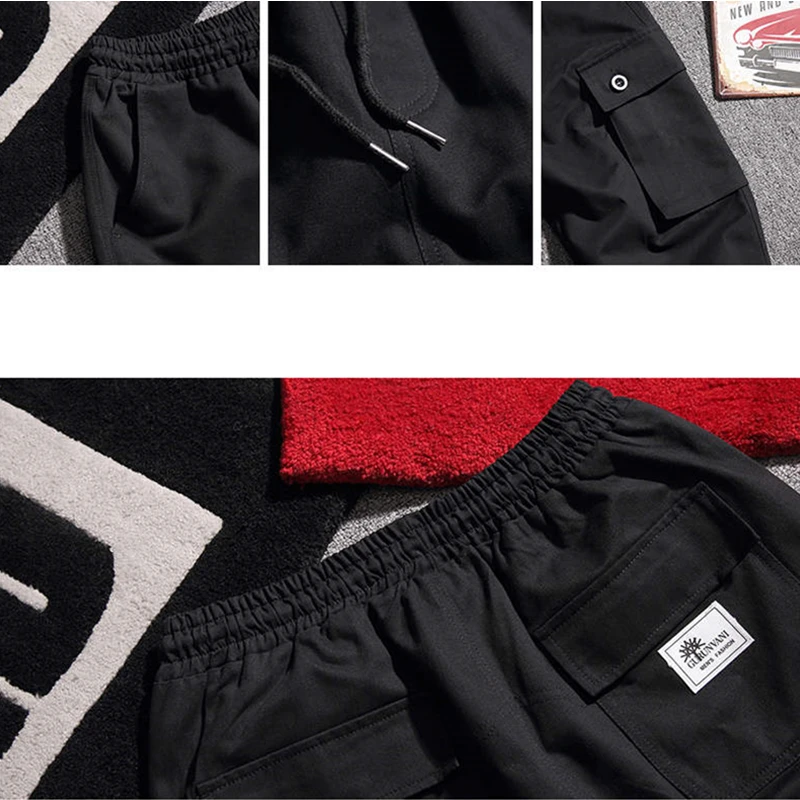 SingleRoad Cotton Pants Men 2019 Side Pockets Hip Hop Trousers Joggers Streetwear Male Fashion Casual Loose Straight Men Pants