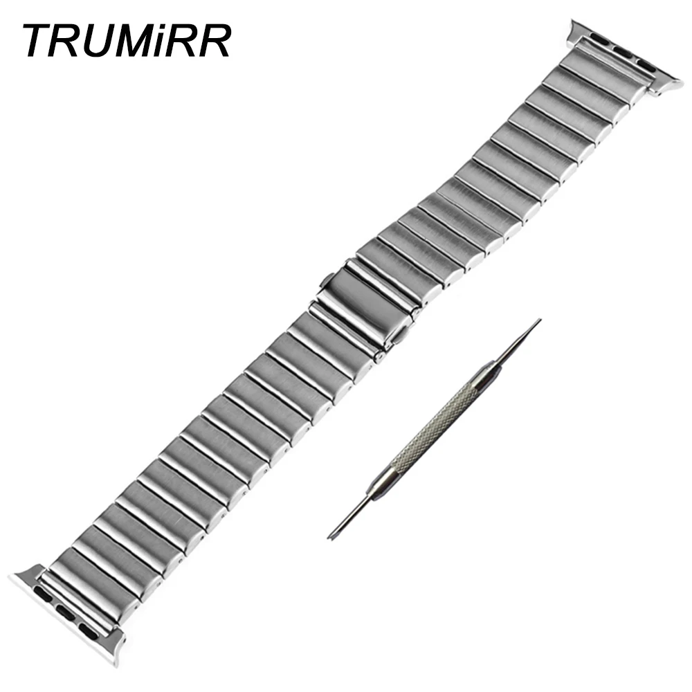 

Stainless Steel Watchband All Links Removable + Adapters for iWatch Apple Watch 38mm 42mm Band Wrist Strap Bracelet Black Silver