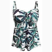 SAGACE 1 шт. листьев печати плавание одежда женщина отжимать танцини бикини большого размера 3XL Винтаж Ретро платье с короткий купальный костюм