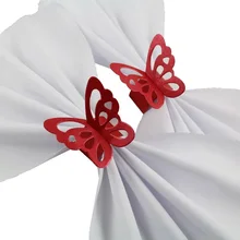 50 шт./компл., платье с милой бабочкой, Бумага кольца для салфеток принадлежности для Свадебная вечеринка украшения TB распродажа