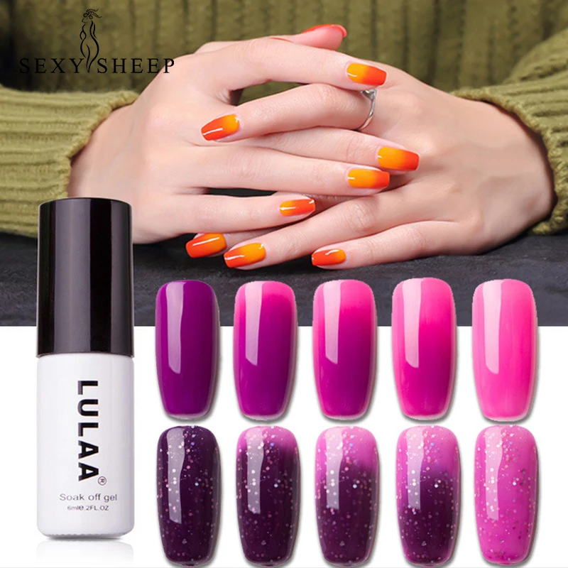 

UV Gel Lacquer Temperature Change Color Gel Varnish Soak Off Warm Change Nail Polish Long-Lasting Gradient UV Gel Nail Polish
