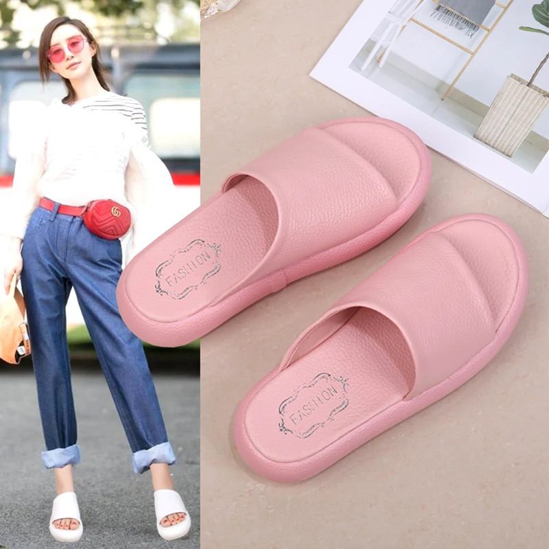 

European station women's shoes 2019 summer new slippers women's thick-soled muffin, open-toed cool drag women to wea