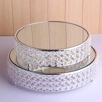 

Fashion crystal 3130 silver plated cake stand metal mirror glass dessert plate fruit plate dessert swing sets