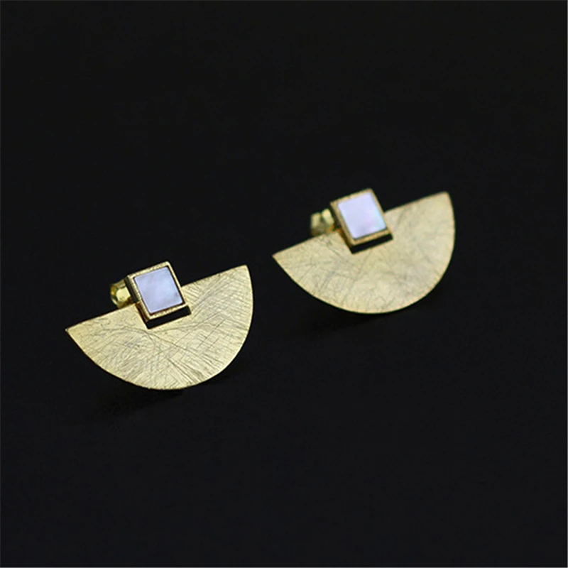 Lotus Fun Real 925 Sterling Silver Earrings Natural Stone Handmade Fine Jewelry Vintage Simple Stud Earring for Women Brincos