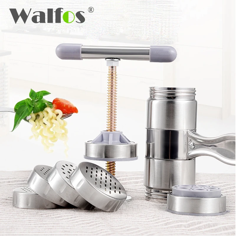 

New Stainless Steel Noodle Maker With 5 Models Manual Noodles Press Pasta Machine Kitchen Tools Vegetable Fruit Juicer Steel