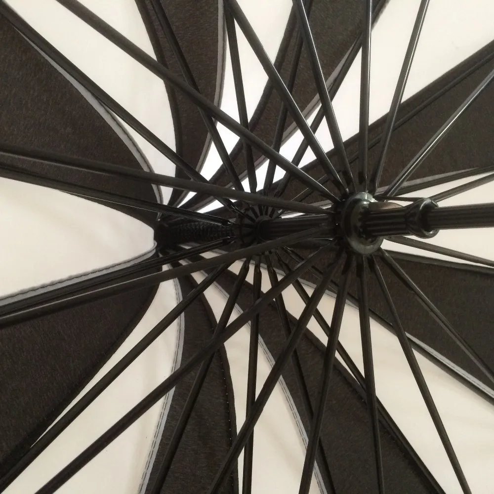 10 шт./партия) креативный дизайн черно-белый полосатый зонт для гольфа с длинной ручкой прямой зонт-пагода