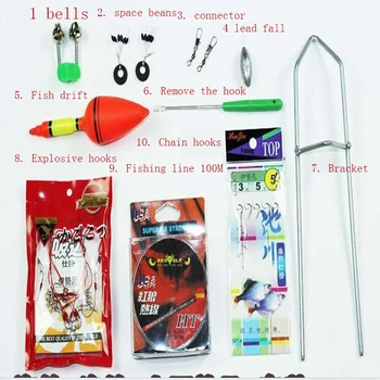 

Sparkling Bag Fishing Kit Set Explosion Hook 100M Fish Line String Hook Space Bean Stent Fish Drift Button Connector