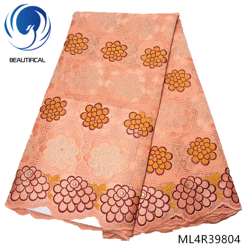 

BEAUTIFICAL French lace fabrics nigerian 5yards/lot swiss lace fabric 2019 New embroidery swiss voile lace for dresses ML4R398