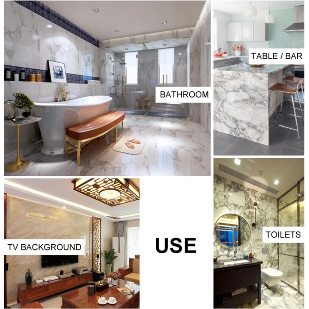 

60*100cm Thick Waterproof Pvc Imitation Marble Pattern Stickers Wallpaper Self - Adhesive Wallpaper Renovation of Furniture