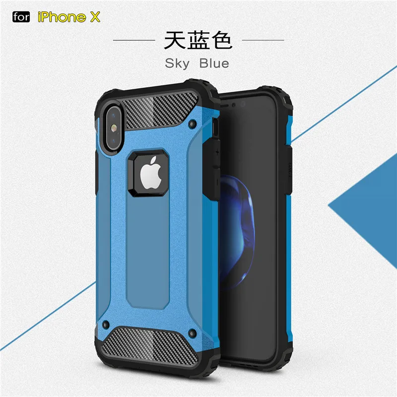 HereCaseStrong Hybrid Tough Shockproof Armor Phone Back Case for iPhone X 8 8 Plus Hard Rugged Impact Phone Protective Cover Funda (16)