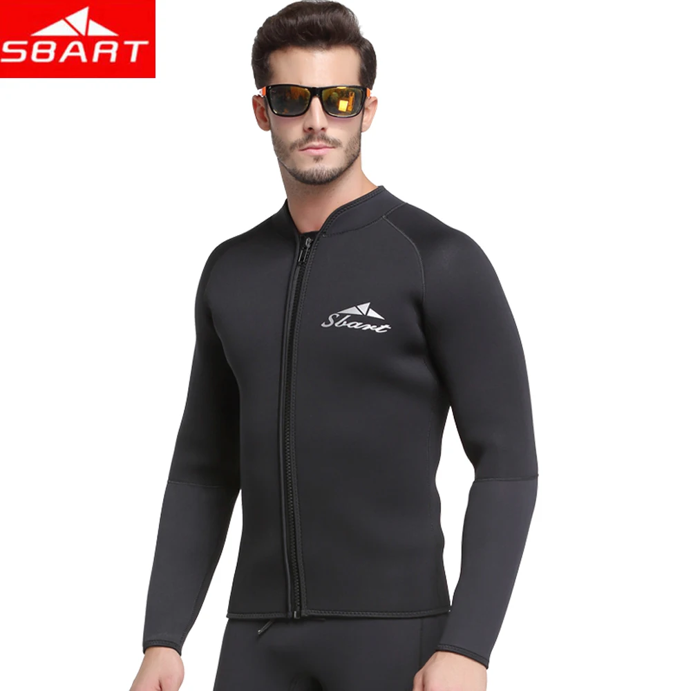 

SBART 3MM wetsuit jacket men long sleeve neoprene front zipper surf Winter Swim Warm Surf Upstream size xxxL