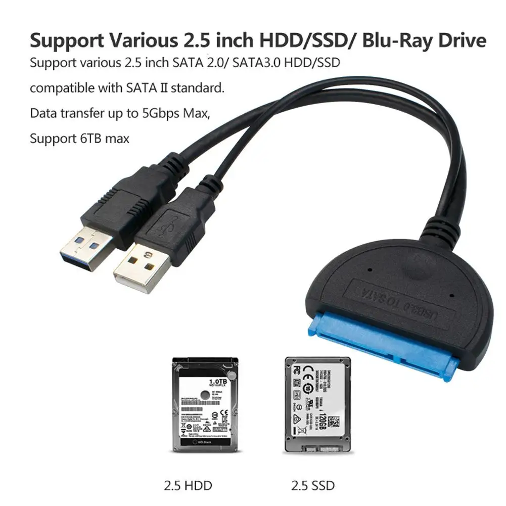 USB 3 0 на Sata Кабель адаптер Внешний для жесткого диска 2 5 дюйма диск HDD кабель SSD