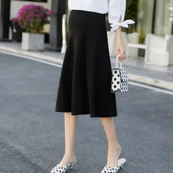 2023 New Fashion Korean Version of the Stretch Maternity Skirt Stomach Lift Skirt Pregnancy Skirt Half Body Pregnant Dress