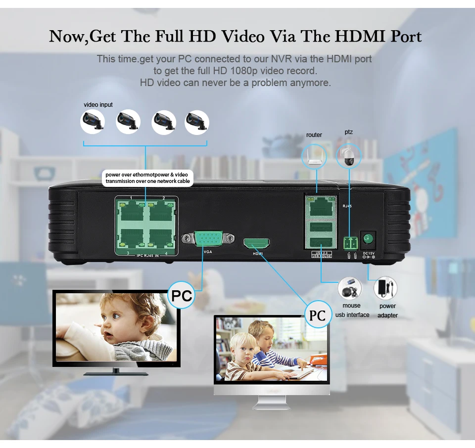 Besder Full HD 1080P CCTV система безопасности 4 шт 1080P Внутренняя/внешняя ip-камера 4CH POE15V NVR CCTV комплект P2P 1080P HDMI/VGA выход