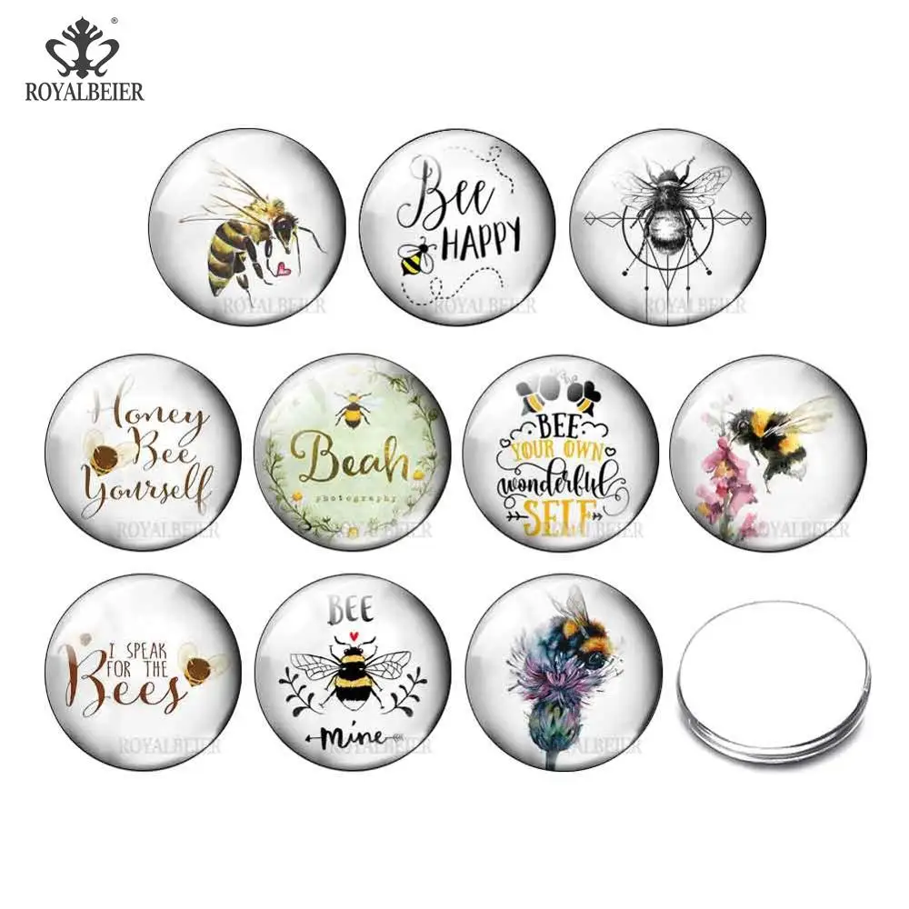 

Bee Collecting Nectar DIY Glass 10pcs 12mm/16mm/18mm/25mm/30mm Round Photo Glass Cabochon Demo Flat Back Making Findings GP0019