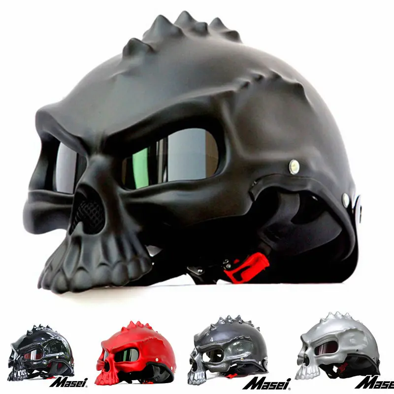 Прямая продажа со склада Masei 489 Череп мотоциклетный шлем на половину лица Capacetes Casco