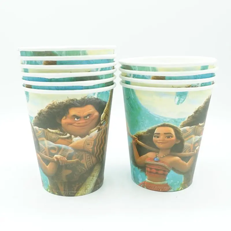 

10pcs/lot Moana Party Supplies Paper Cup Cartoon Birthday Decoration Baby Shower Theme Festival For Kids Girls Boys
