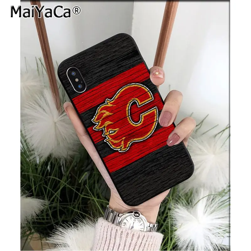 MaiYaCa Calgary Flames ТПУ Мягкие аксессуары для телефонов чехол для телефона для Apple iPhone 8 7 6 6S Plus X XS MAX 5 5S SE XR Чехол для мобильного телефона s