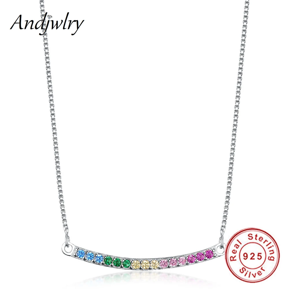

2018 Unique Design 925 Sterling Silver Rainbow Arcs of Love Necklace 925 Silver Pendant For Women Necklace DIY Jewelry Berloque