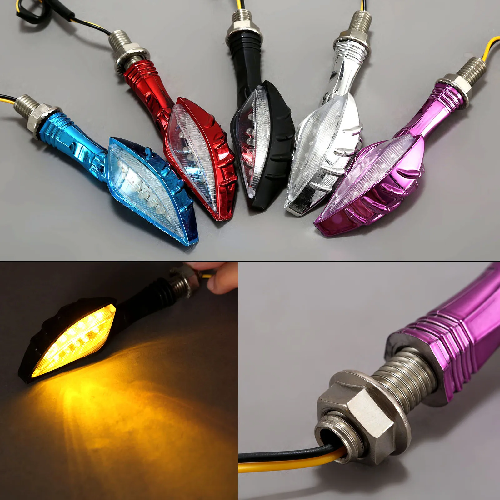 

2Pc Amber Light Universal Motorcycle Skull LED Turn Signal Indicator Light Lamp Motorbike Flashers Ghost For Suzuki Yamaha Honda