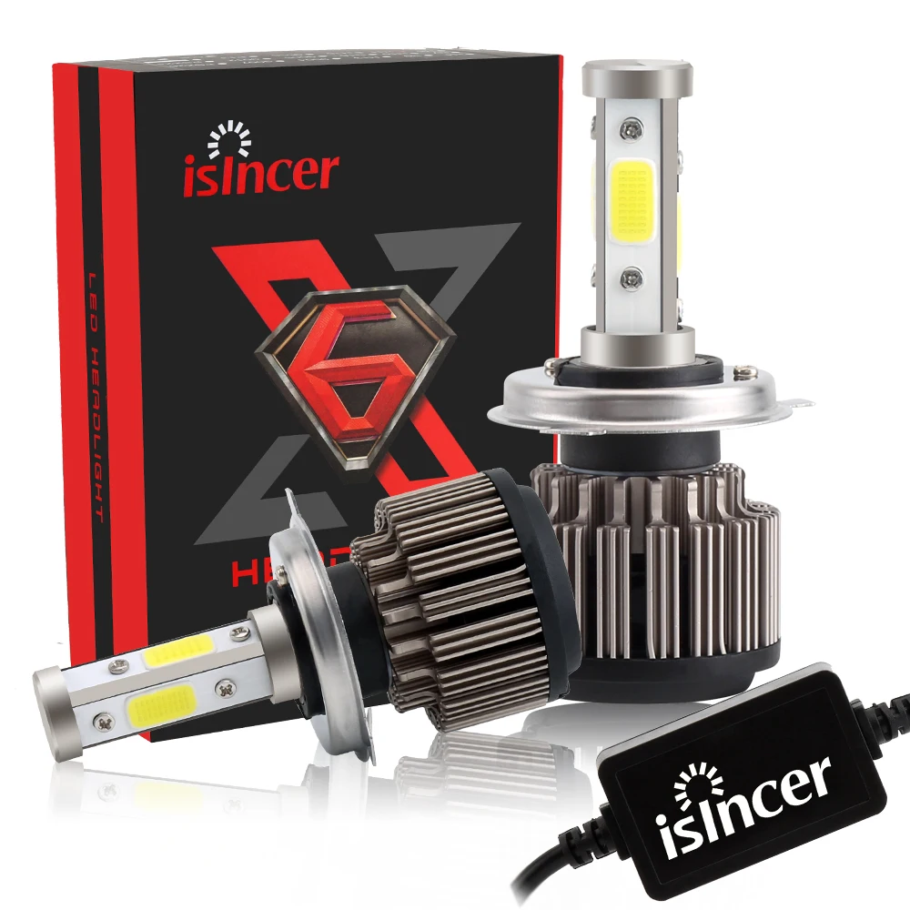 4 Side Diode Super Bright Car Headlight H7 LED H8/H11 Bulbs 6000K White