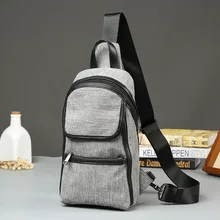 Gray Oxford canvas chest package Japanese style fashion satchel One shoulder aslant package Riding a wave tra nsport package