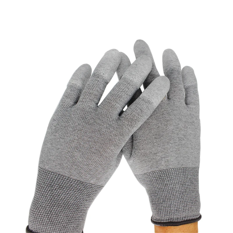 

1 Pair ESD Safe Gloves Anti-static Anti-skid PU Finger Top Coated for Electronic Repair Works free shipping