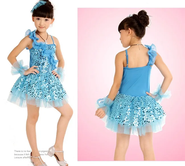 Балетное платье для девочек; детские танцевальные костюмы для девочек; танцевальный Купальник для девочек; костюм для выступлений; Одежда для танцев - Цвет: Синий