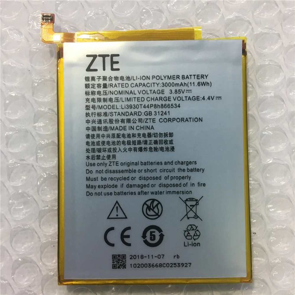 

Li3930T44P8h866534 FOR ZTE Blade V7 MAX V7MAX Battery 3000mAh Rechargeable Li-ion Built-in Mobile Phone Lithium Polymer Battery