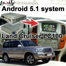 Android 6.0 de navegação GPS box para Land Cruiser LC100 etc interface de vídeo com GVIF LVDS espelho link youtube waze iGO yandex