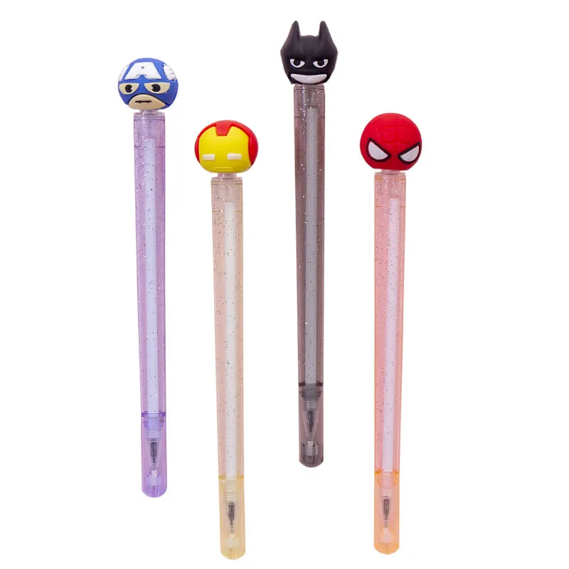 

1 Pcs Creative Rotate Super Heroic Gel Pen Kawaii School Office Signature Pens Escolar Papelaria Promotional Gift Stationery