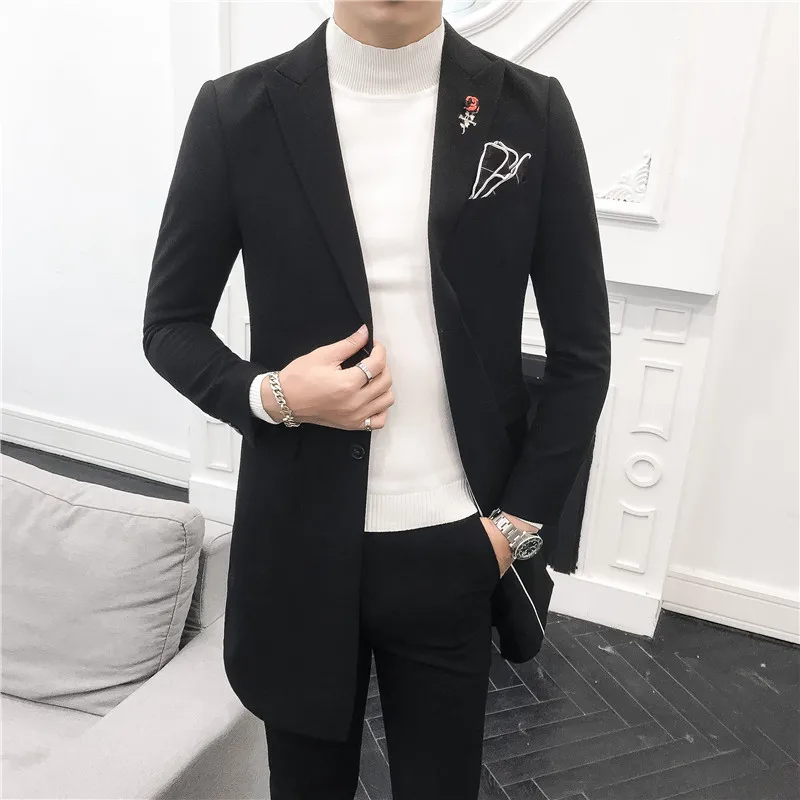 Classic Men Long Suits Fashion Business Banquet Mens Suit Jackets and Pants Size 3XL Slim Design Men Wedding Suits