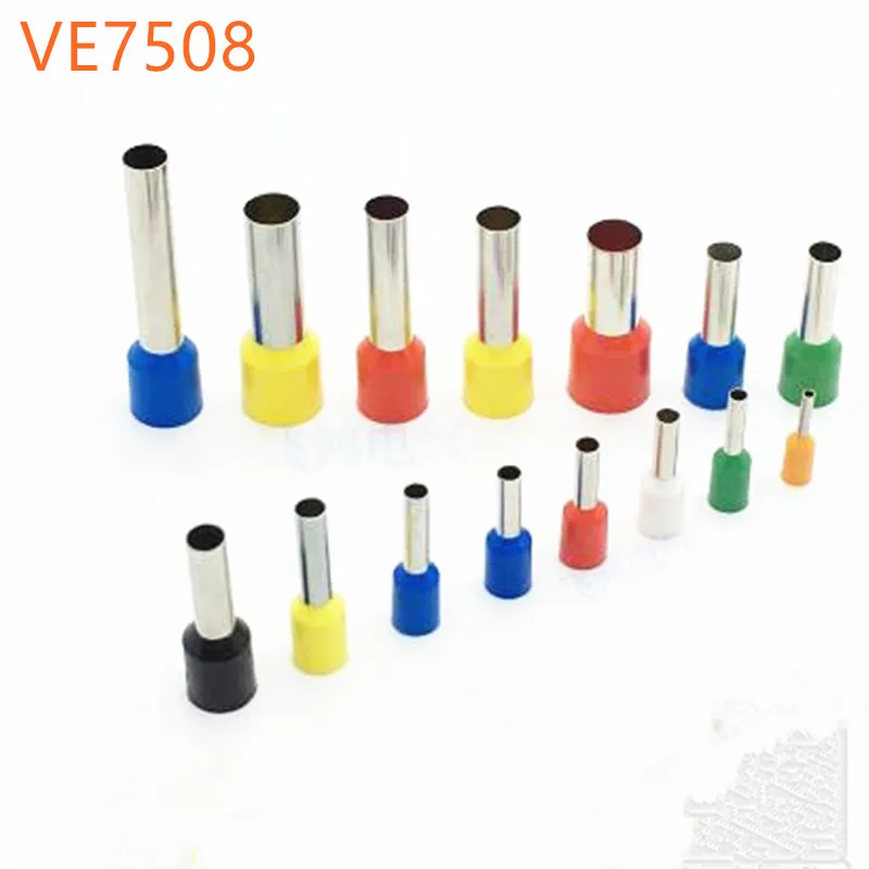 

100pcs E7508 Tube insulating Insulated terminals 0.75MM2 Cable Wire Connector Insulating Crimp Terminal Connector E-