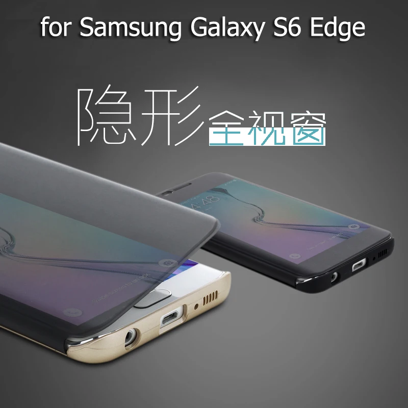 bilder für Für Samsung Galaxy S6 Rand G9250 Gekrümmten Leinwand Ursprüngliche Famous Brand unsichtbares Fenster Abdeckung Telefon Flip Fall Titelnummer bilder für Für Samsung Galaxy S6 Rand G9250 Gekrümmten Leinwand Ursprüngliche Famous Brand unsichtbares Fenster Abdeckung Telefon Flip Fall Titelnummer