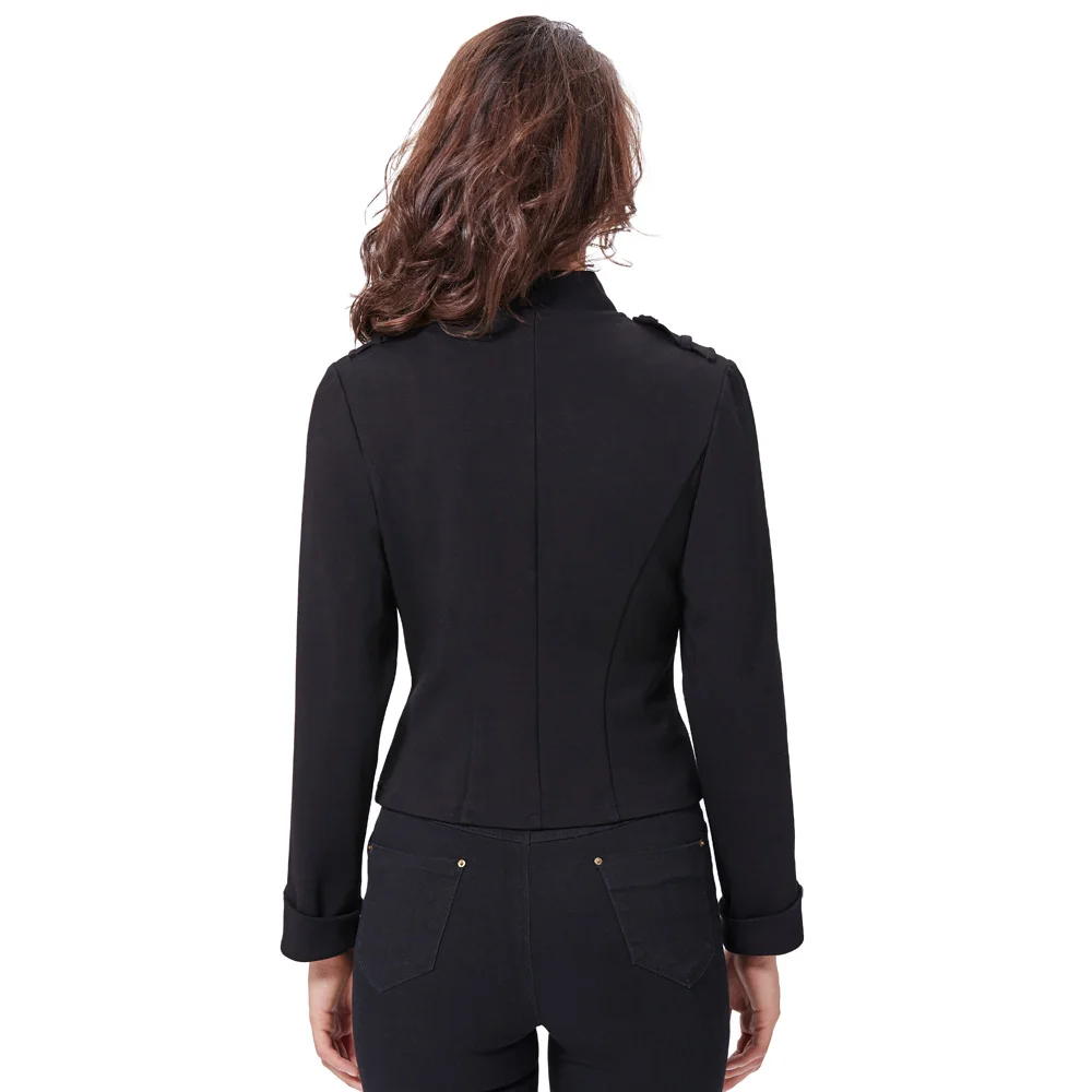 Kate Kasin военная куртка женская черная с длинным рукавом Кнопка украшенная молния винтажные готические куртки в викторианском стиле корсет верхняя одежда