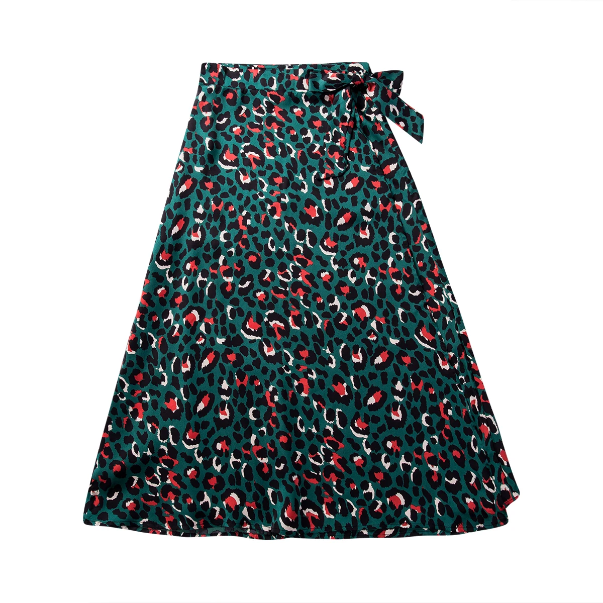 

Summer Skirts Womens Sexy Leopard Print Knee-Length Skirt Femme Ladies Split Boho Beach Vacation Skirt Hot Sell