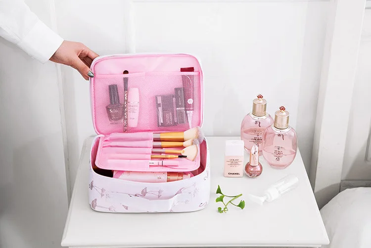 LXHYSJ бренд Фламинго женский косметичка Органайзер наборы туалетных принадлежностей необходимость путешествия большой емкости водостойкий портативная макияжная сумка
