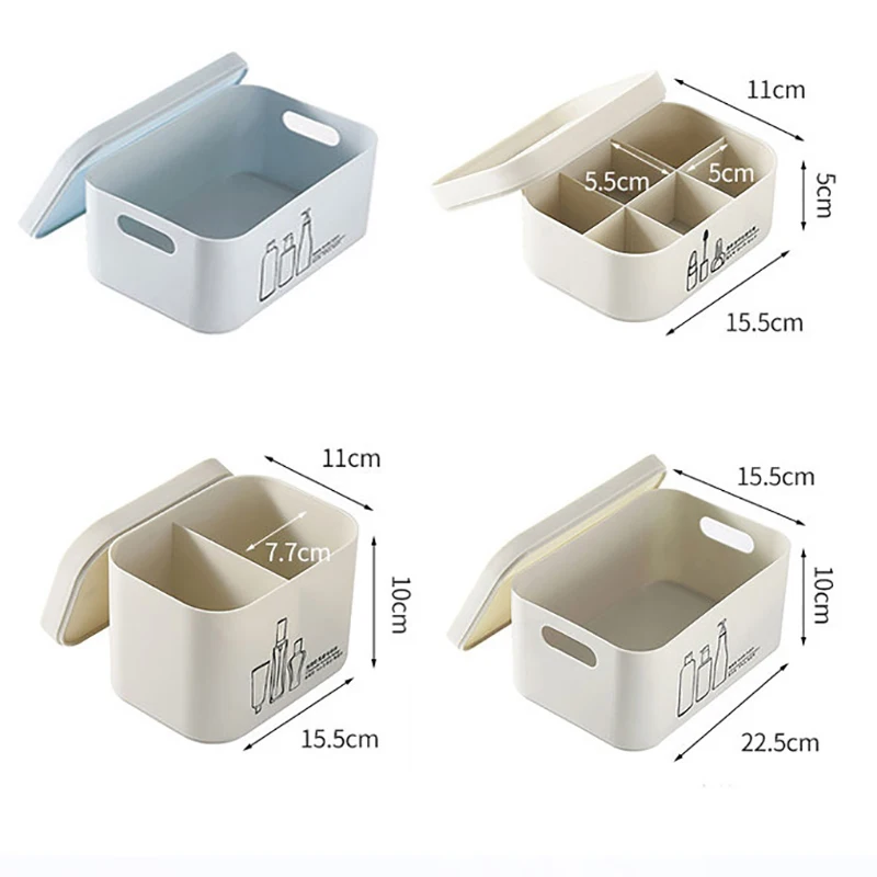 Cute Office Storage Box With Lid Girl Skin Care Key Pen Makeup Cosmetic Lipstick Sundries Container Desktop Articles Organizer