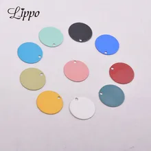 100 шт AC10604 12 мм латунные круглые амулеты гладкие разноцветные аксессуары Подвеска для сережек Изготовление ювелирных изделий