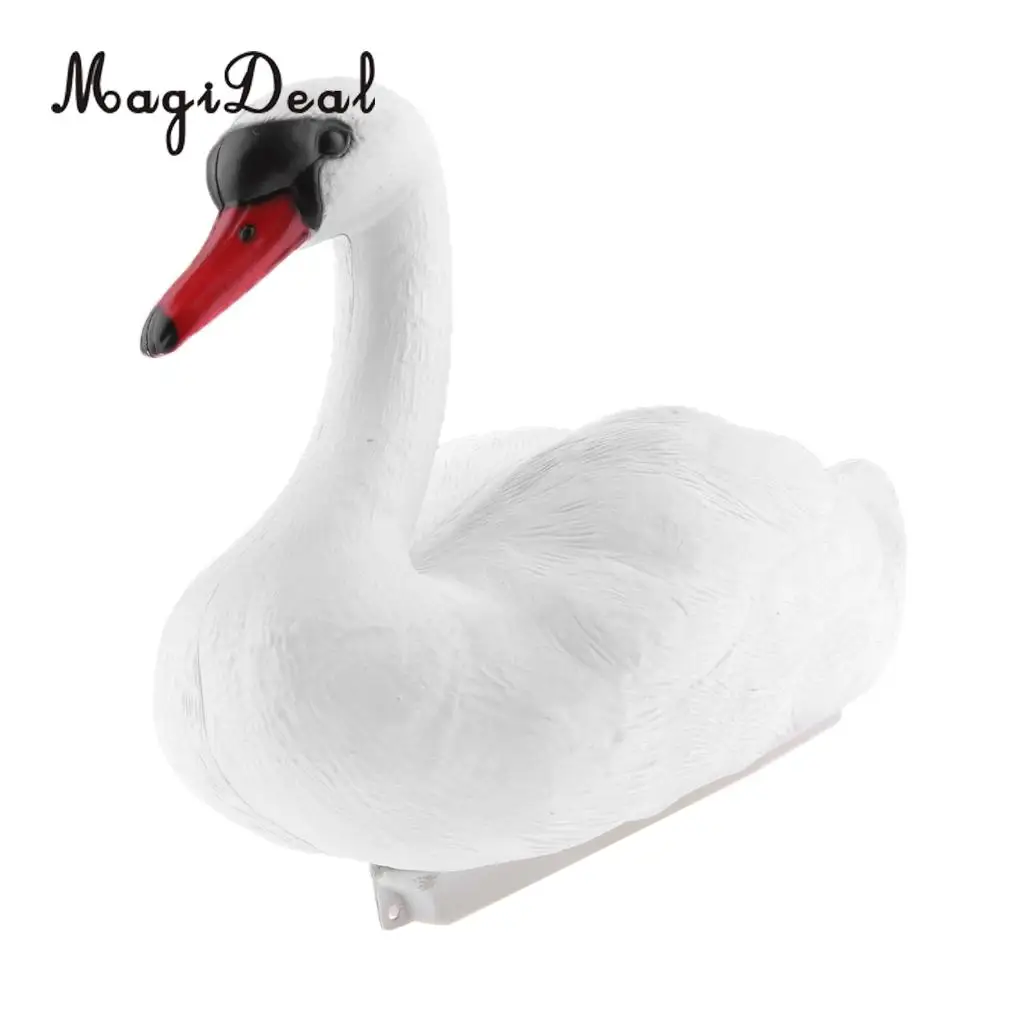 MagiDeal 2 Pieces Plastic Floating Swan Decoy for Hunting &Fishing Garden Scarecrow
