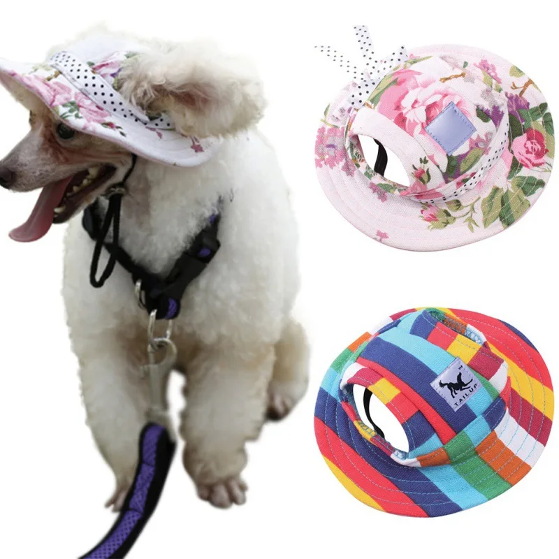 Lovely Sun Dog Hat Pet Hair Ornaments Cotton Sun Visors Puppy Cat